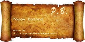 Popov Botond névjegykártya